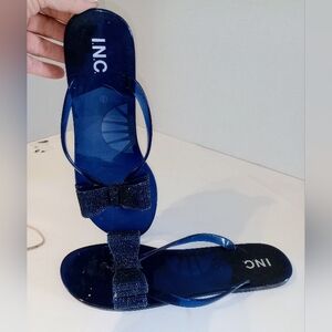 I.N.C. Blue Plastic Sparkly Sandals Sz 11‎
